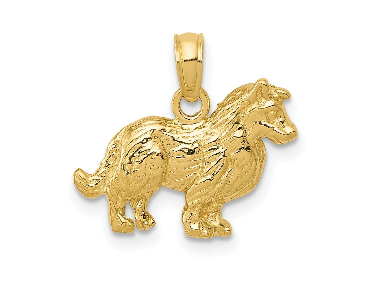 FJC Finejewelers 10 kt Yellow Gold Collie Dog Charm 15 x 17 mm