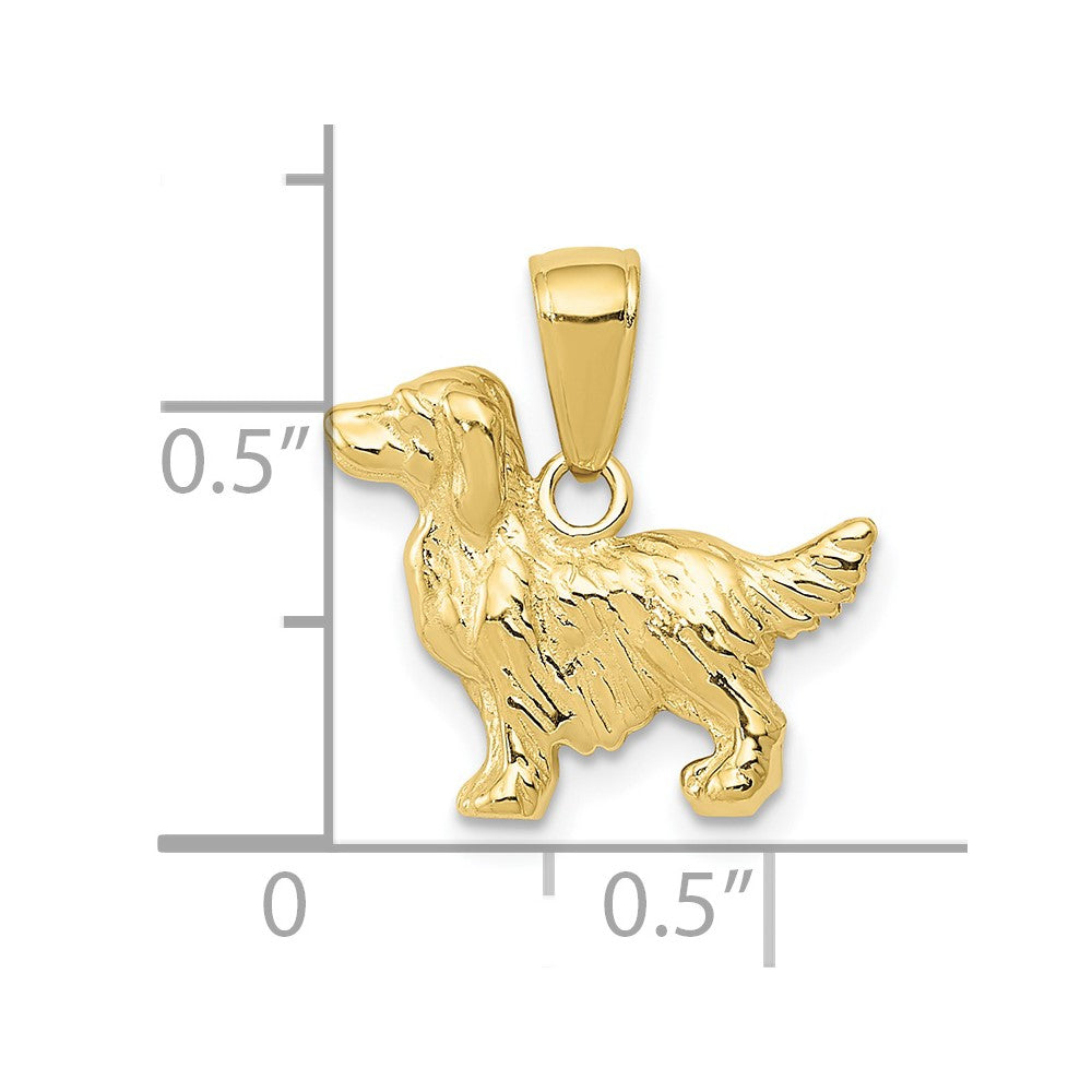 FJC Finejewelers 10 kt Yellow Gold Springer Spaniel Dog Charm 15 x 16 mm