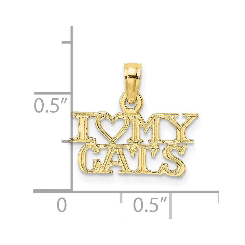 FJC Finejewelers 10 kt Yellow Gold I HEART MY CATS Charm 12 x 16 mm