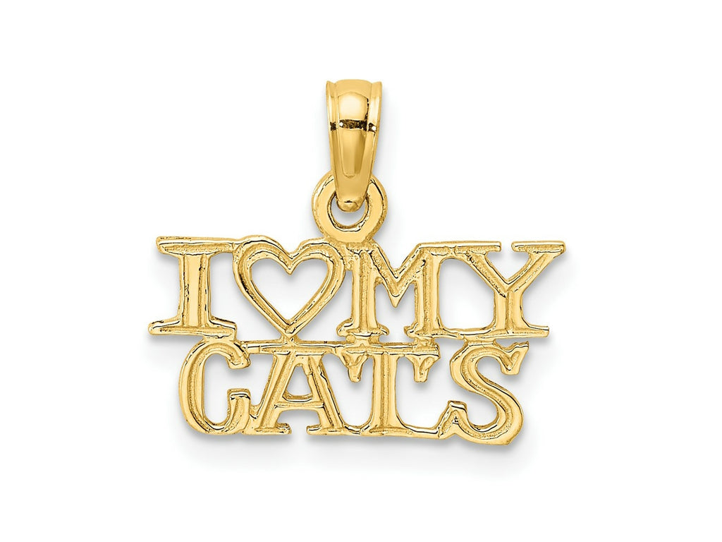 FJC Finejewelers 10 kt Yellow Gold I HEART MY CATS Charm 12 x 16 mm