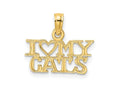 FJC Finejewelers 10 kt Yellow Gold I HEART MY CATS Charm 12 x 16 mm