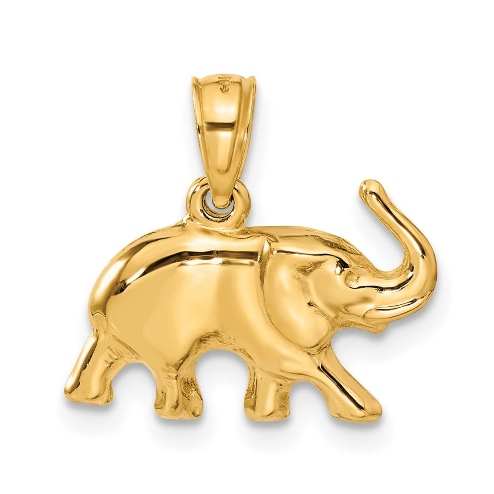 FJC Finejewelers 10 kt Yellow Gold 3-D Elephant Charm 17 x 17 mm
