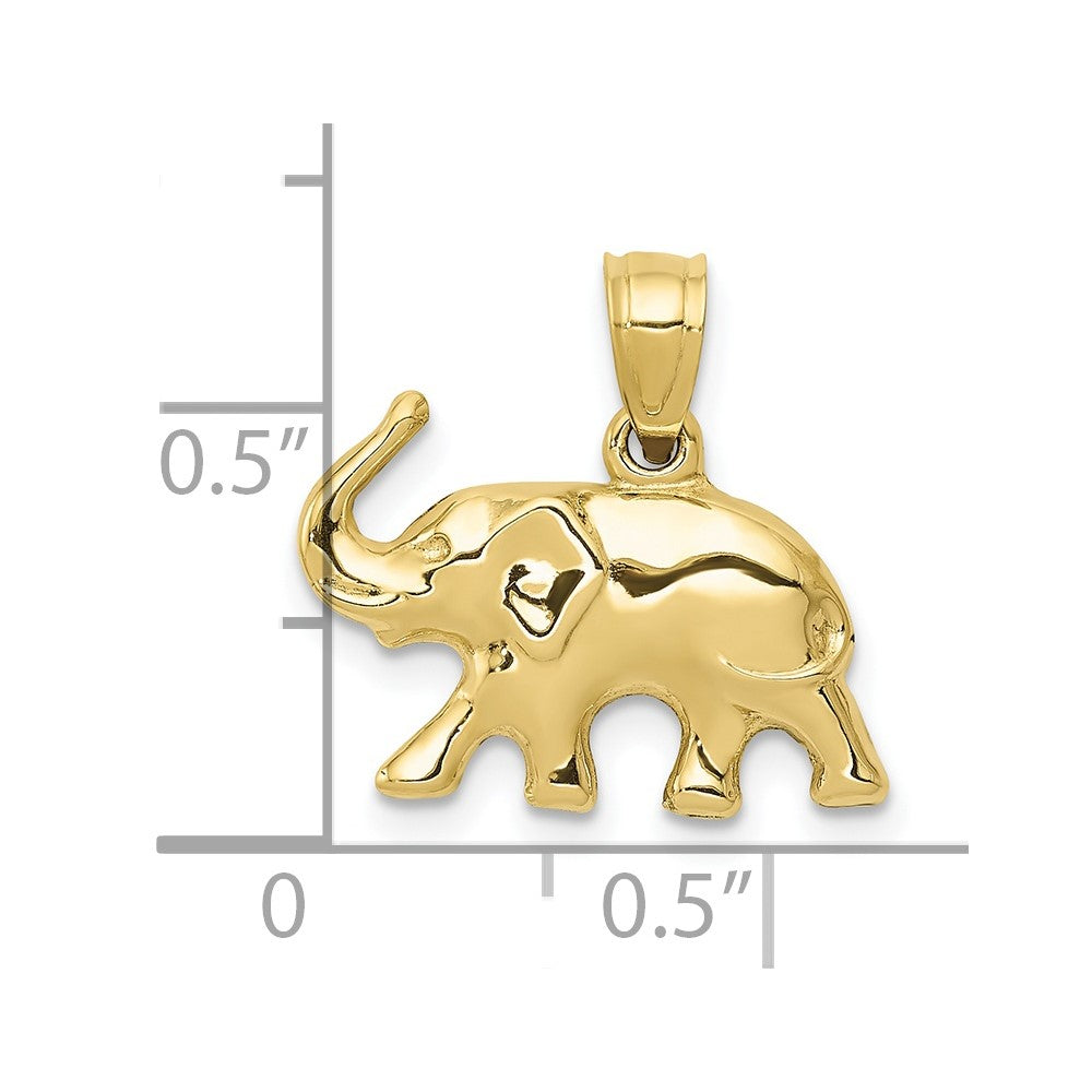FJC Finejewelers 10 kt Yellow Gold 3-D Elephant Charm 17 x 17 mm