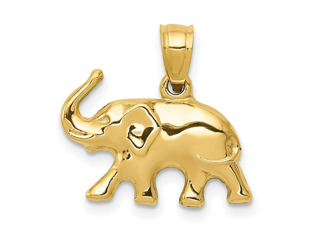 FJC Finejewelers 10 kt Yellow Gold 3-D Elephant Charm 17 x 17 mm