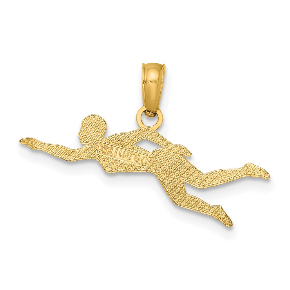FJC Finejewelers 10 kt Yellow Gold Female Swimmer Charm 6 x 23 mm
