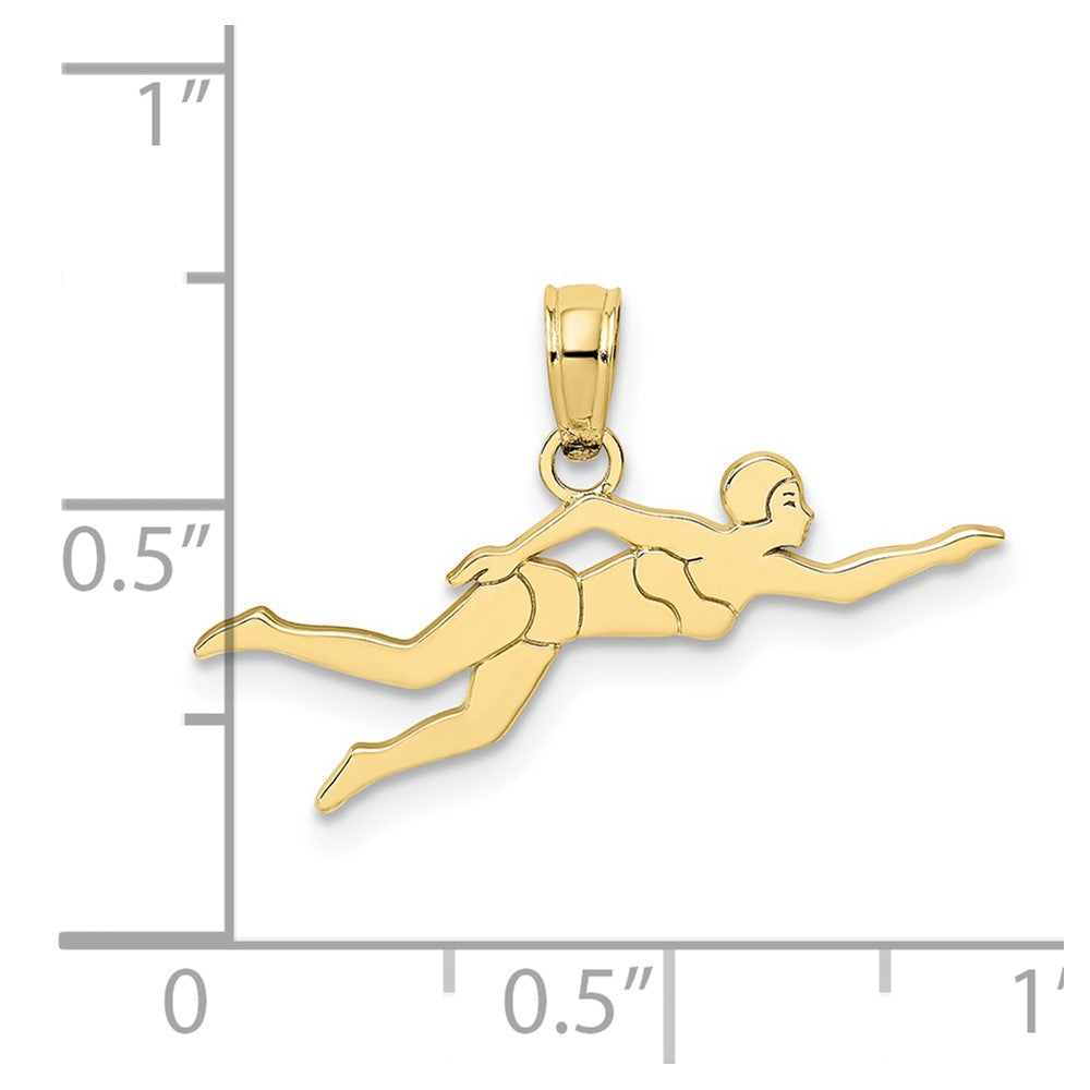 FJC Finejewelers 10 kt Yellow Gold Female Swimmer Charm 6 x 23 mm