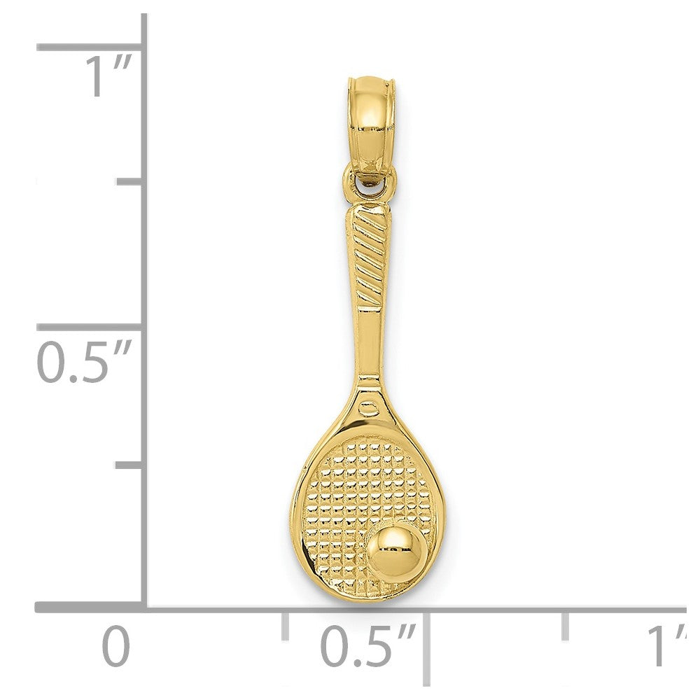 FJC Finejewelers 10 kt Yellow Gold Tennis Racquet and Ball Charm 25 x 7 mm