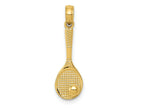 FJC Finejewelers 10 kt Yellow Gold Tennis Racquet and Ball Charm 25 x 7 mm