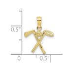 FJC Finejewelers 10 kt Yellow Gold 3-D Golf Clubs with Ball Charm 10 x 14 mm