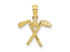 FJC Finejewelers 10 kt Yellow Gold 3-D Golf Clubs with Ball Charm 10 x 14 mm