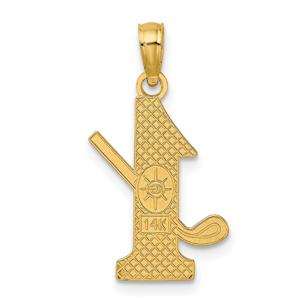 FJC Finejewelers 10 kt Yellow Gold Golf Club and Ball on #1 Charm 16 x 11 mm