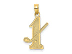 FJC Finejewelers 10 kt Yellow Gold Golf Club and Ball on #1 Charm 16 x 11 mm