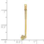 FJC Finejewelers 10 kt Yellow Gold 3-D Single Golf Club with Ball Charm 26 x 5 mm