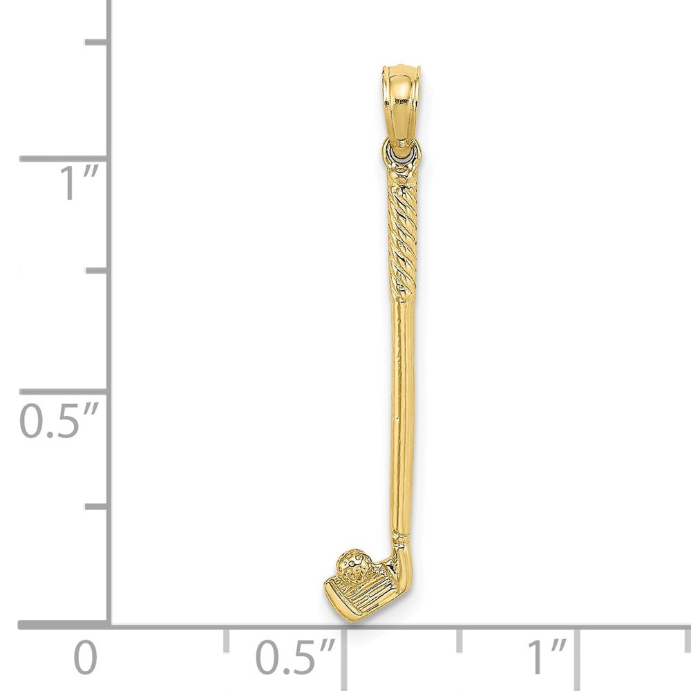 FJC Finejewelers 10 kt Yellow Gold 3-D Single Golf Club with Ball Charm 26 x 5 mm