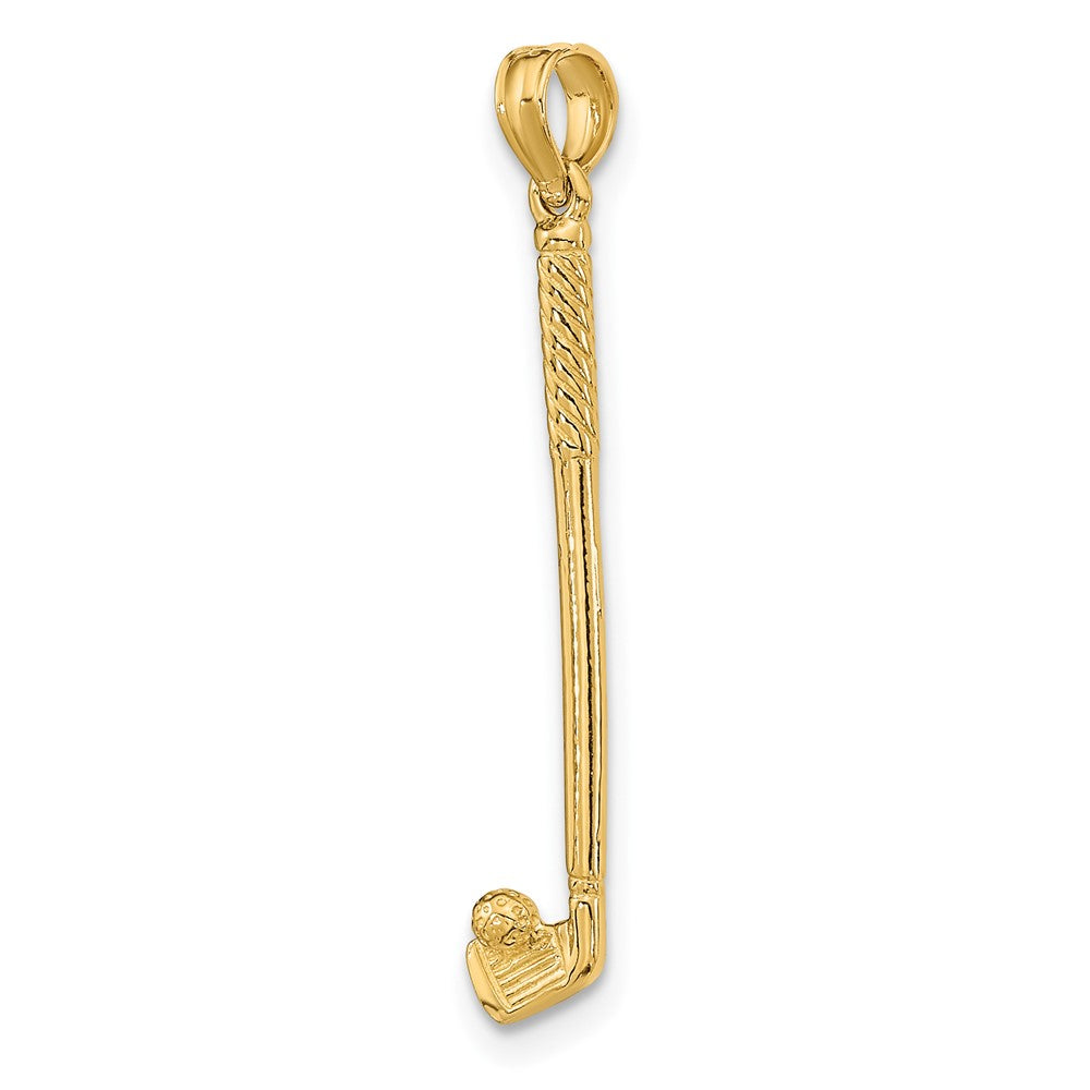 FJC Finejewelers 10 kt Yellow Gold 3-D Single Golf Club with Ball Charm 26 x 5 mm