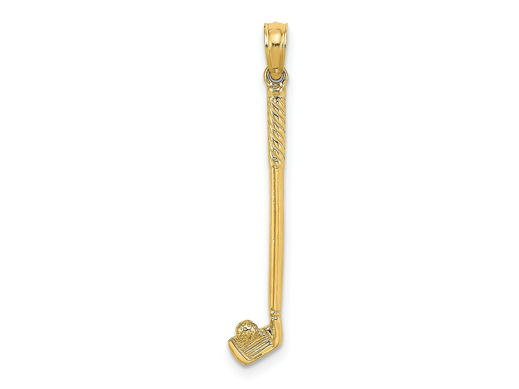 FJC Finejewelers 10 kt Yellow Gold 3-D Single Golf Club with Ball Charm 26 x 5 mm