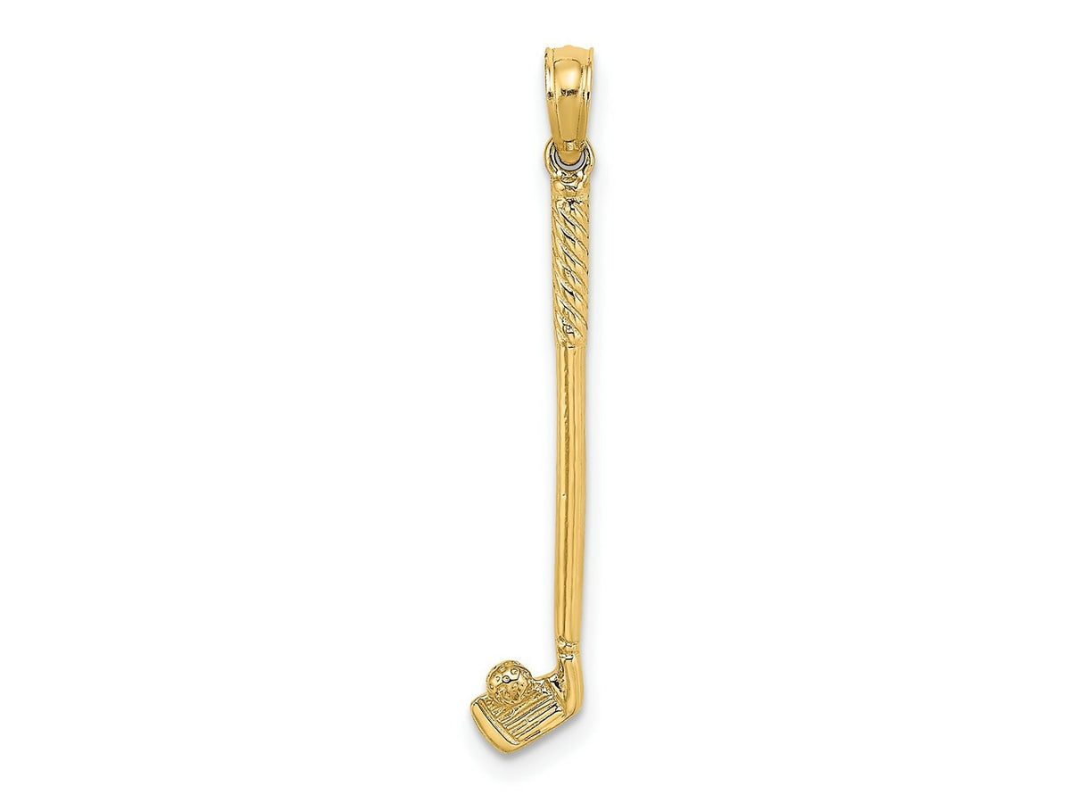 FJC Finejewelers 10 kt Yellow Gold 3-D Single Golf Club with Ball Charm 26 x 5 mm
