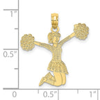 FJC Finejewelers 10 kt Yellow Gold Cheerleader Jumping with Pom-Pom's Charm 19 x 33 mm