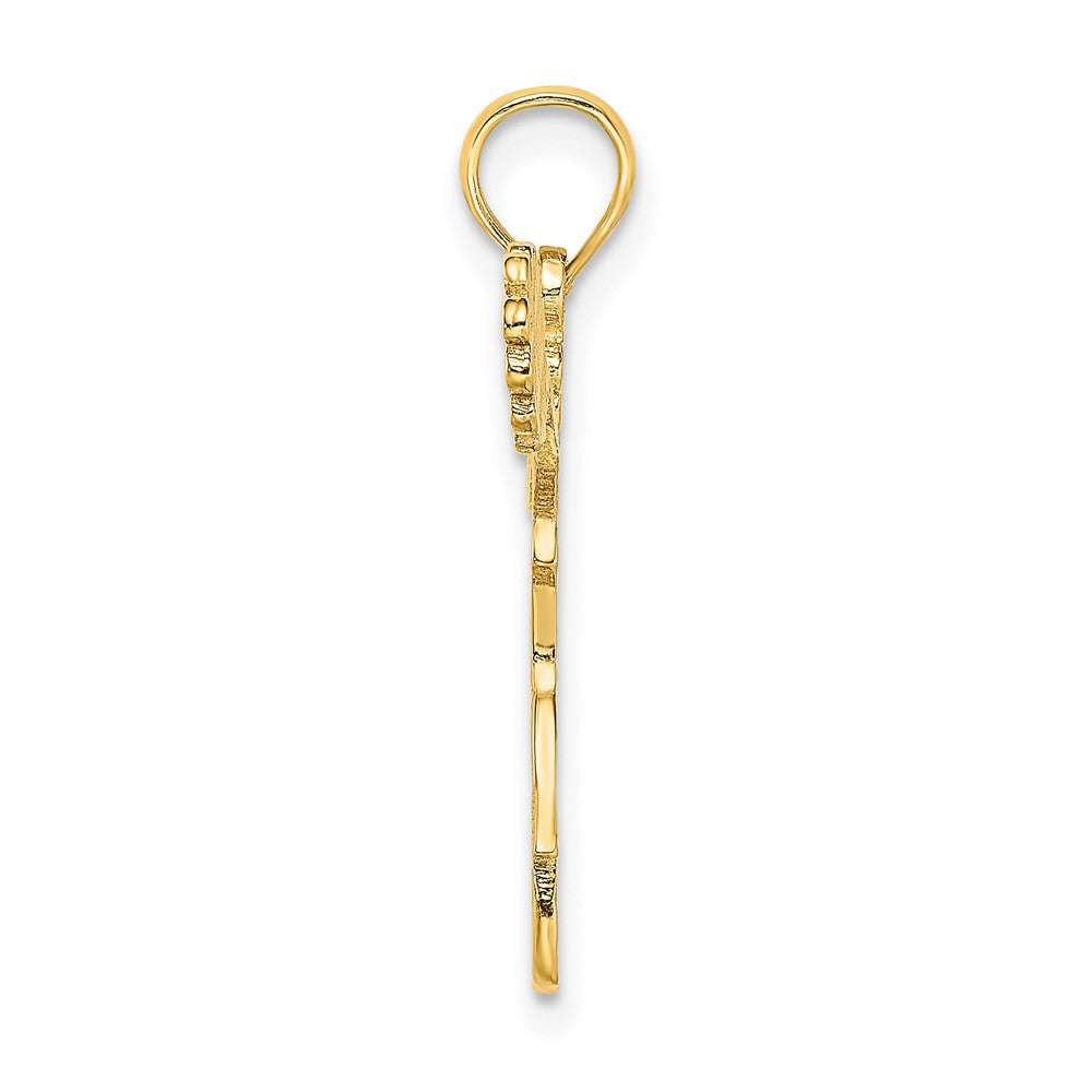 FJC Finejewelers 10 kt Yellow Gold Cheerleader Jumping with Pom-Pom's Charm 19 x 33 mm