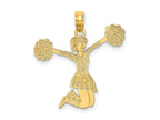 FJC Finejewelers 10 kt Yellow Gold Cheerleader Jumping with Pom-Pom's Charm 19 x 33 mm