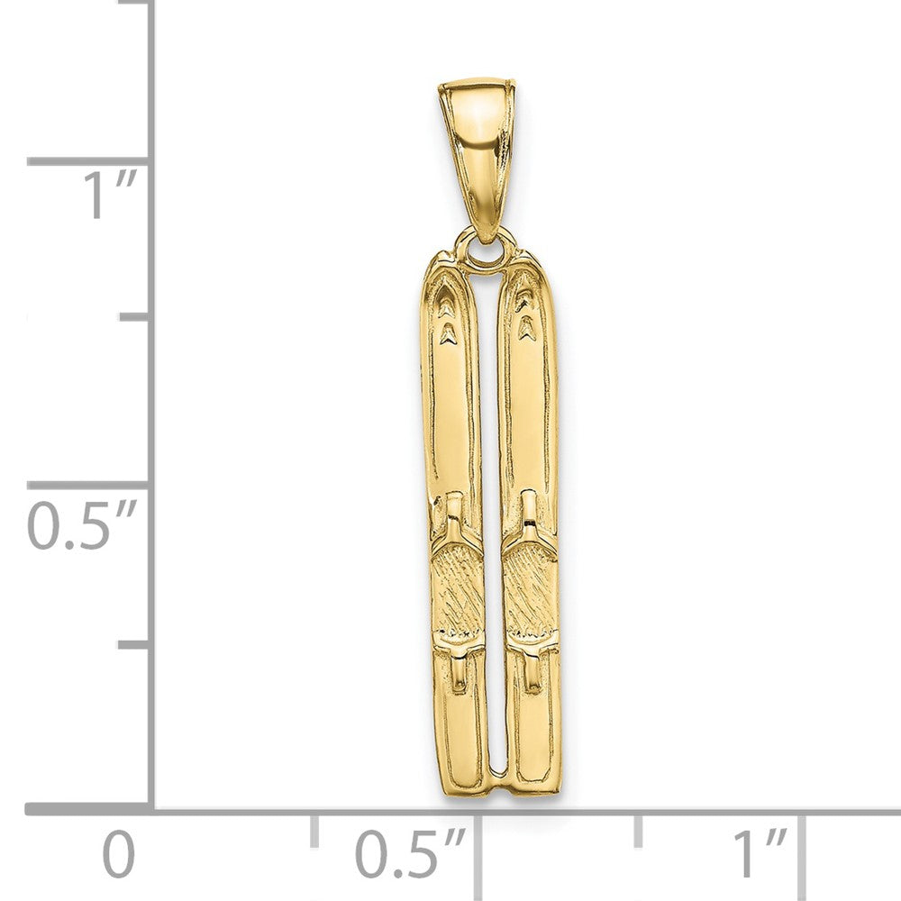 FJC Finejewelers 10 kt Yellow Gold 3-D Snow Skis Charm 29 x 5 mm