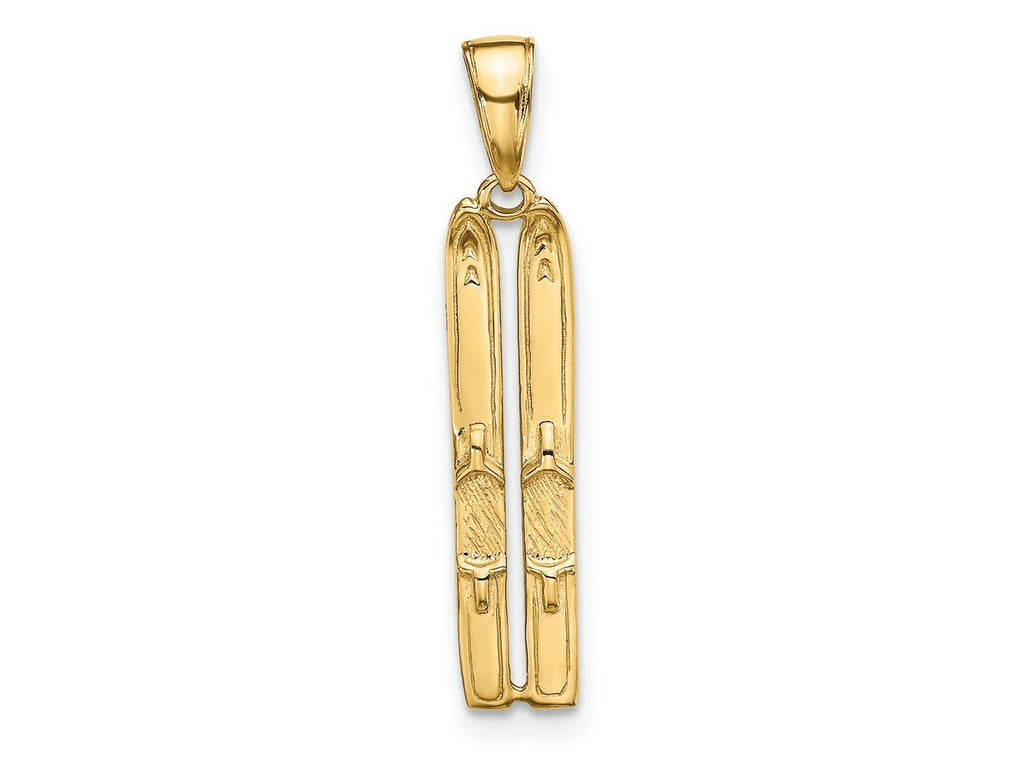 FJC Finejewelers 10 kt Yellow Gold 3-D Snow Skis Charm 29 x 5 mm