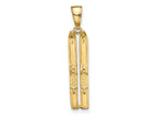 FJC Finejewelers 10 kt Yellow Gold 3-D Snow Skis Charm 29 x 5 mm