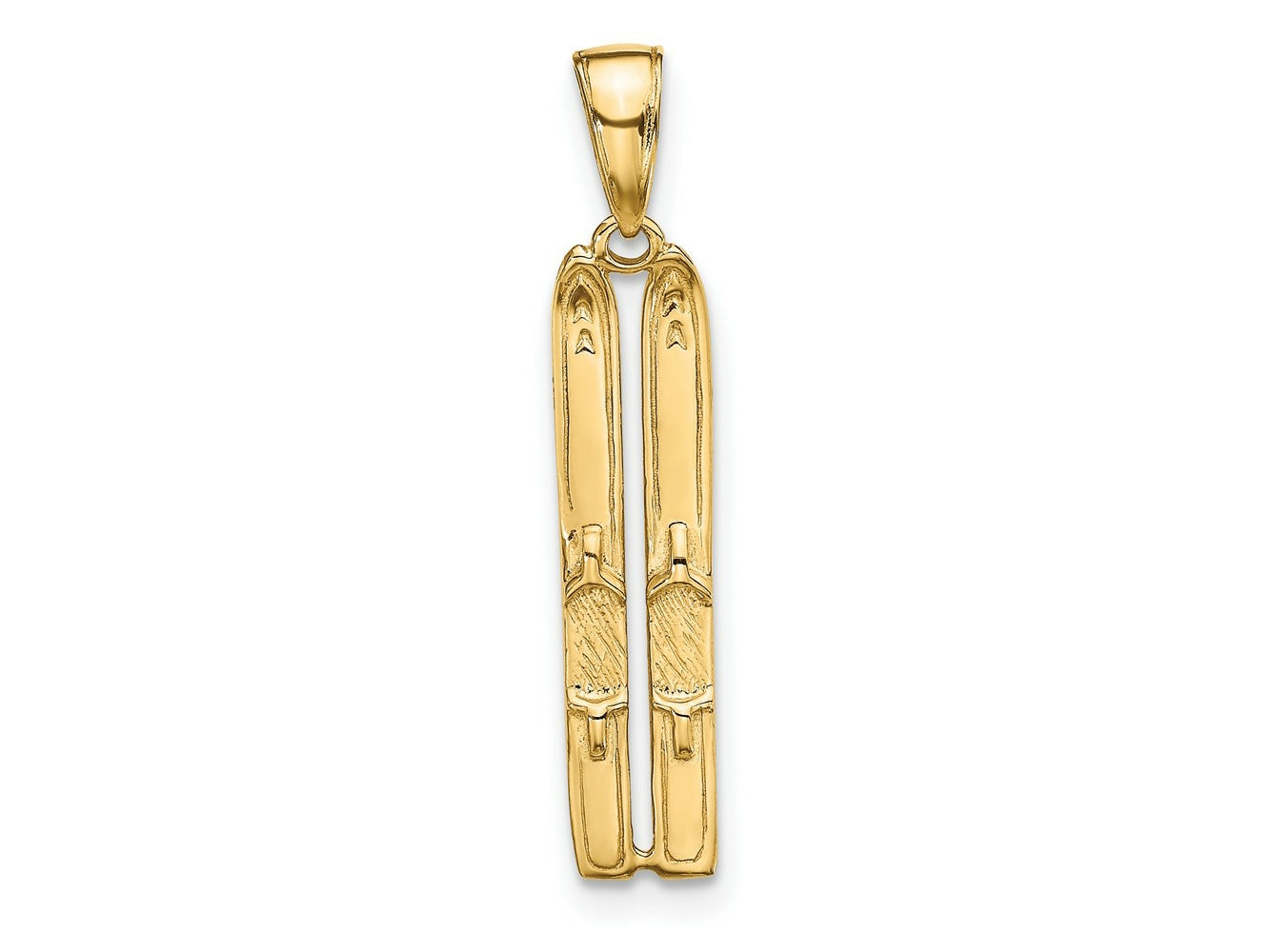 FJC Finejewelers 10 kt Yellow Gold 3-D Snow Skis Charm 29 x 5 mm