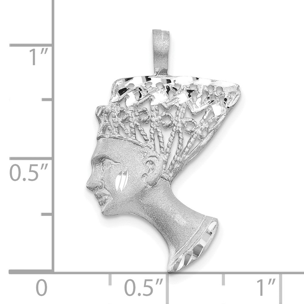 FJC Finejewelers 10 kt White Gold Themed EGYPTIAN HEAD CHARM 30 mm x 16 mm
