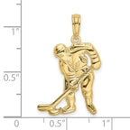 FJC Finejewelers 10 kt Yellow Gold Hockey Player with Stick and Puck Charm 18 x 15 mm