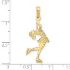 FJC Finejewelers 10 kt Yellow Gold Ice Skater Turning Charm 23 x 11 mm