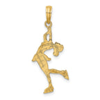 FJC Finejewelers 10 kt Yellow Gold Ice Skater Turning Charm 23 x 11 mm