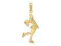 FJC Finejewelers 10 kt Yellow Gold Ice Skater Turning Charm 23 x 11 mm
