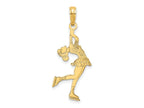 FJC Finejewelers 10 kt Yellow Gold Ice Skater Turning Charm 23 x 11 mm