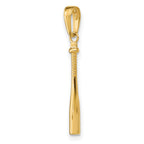 FJC Finejewelers 10 kt Yellow Gold 3-D Baseball Bat Charm 25 x 2 mm