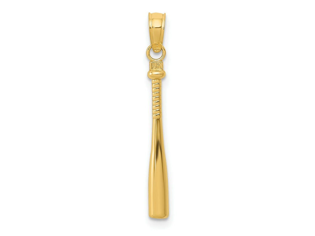 FJC Finejewelers 10 kt Yellow Gold 3-D Baseball Bat Charm 25 x 2 mm