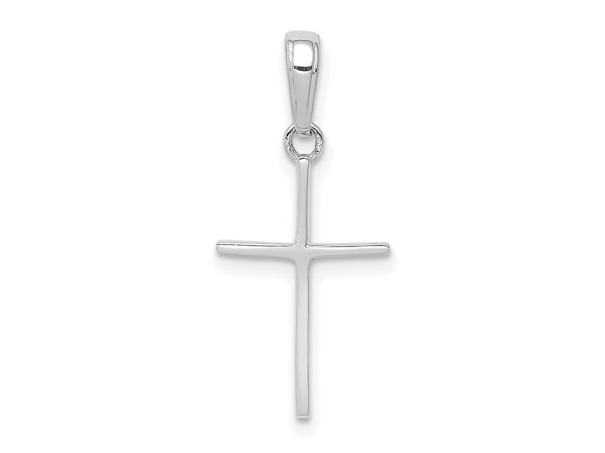 FJC Finejewelers 10 kt White Gold Polished Cross Charm