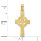 FJC Finejewelers 10 kt Yellow Gold Reversible GOD IS LOVE Celtic Cross Charm 29 x 12 mm