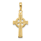 FJC Finejewelers 10 kt Yellow Gold Reversible GOD IS LOVE Celtic Cross Charm 29 x 12 mm