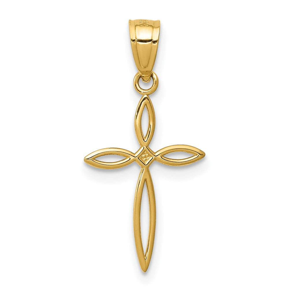 FJC Finejewelers 10 kt Yellow Gold Passion Cross Charm 24 x 10 mm