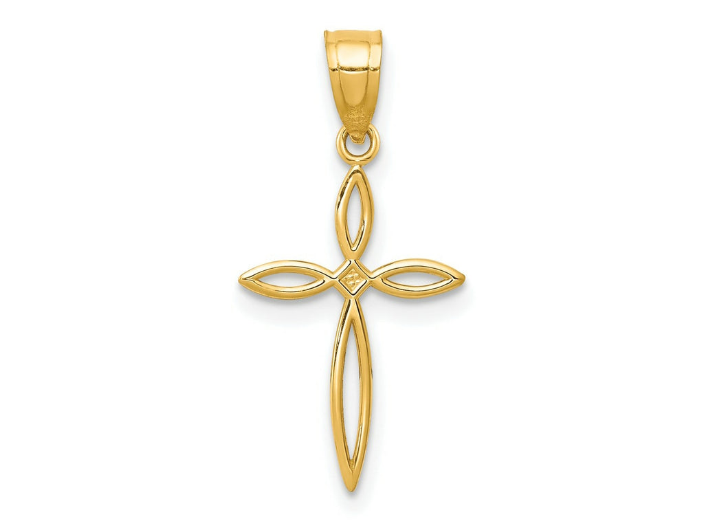 FJC Finejewelers 10 kt Yellow Gold Passion Cross Charm 24 x 10 mm