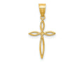FJC Finejewelers 10 kt Yellow Gold Passion Cross Charm 24 x 10 mm