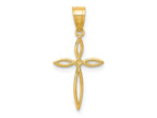 FJC Finejewelers 10 kt Yellow Gold Passion Cross Charm 24 x 10 mm