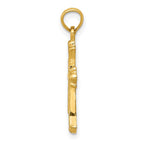 FJC Finejewelers 10 kt Yellow Gold Budded Cross Charm 26 x 13 mm