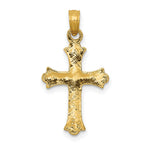 FJC Finejewelers 10 kt Yellow Gold Budded Cross Charm 26 x 13 mm