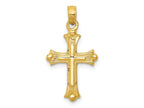 FJC Finejewelers 10 kt Yellow Gold Budded Cross Charm 26 x 13 mm