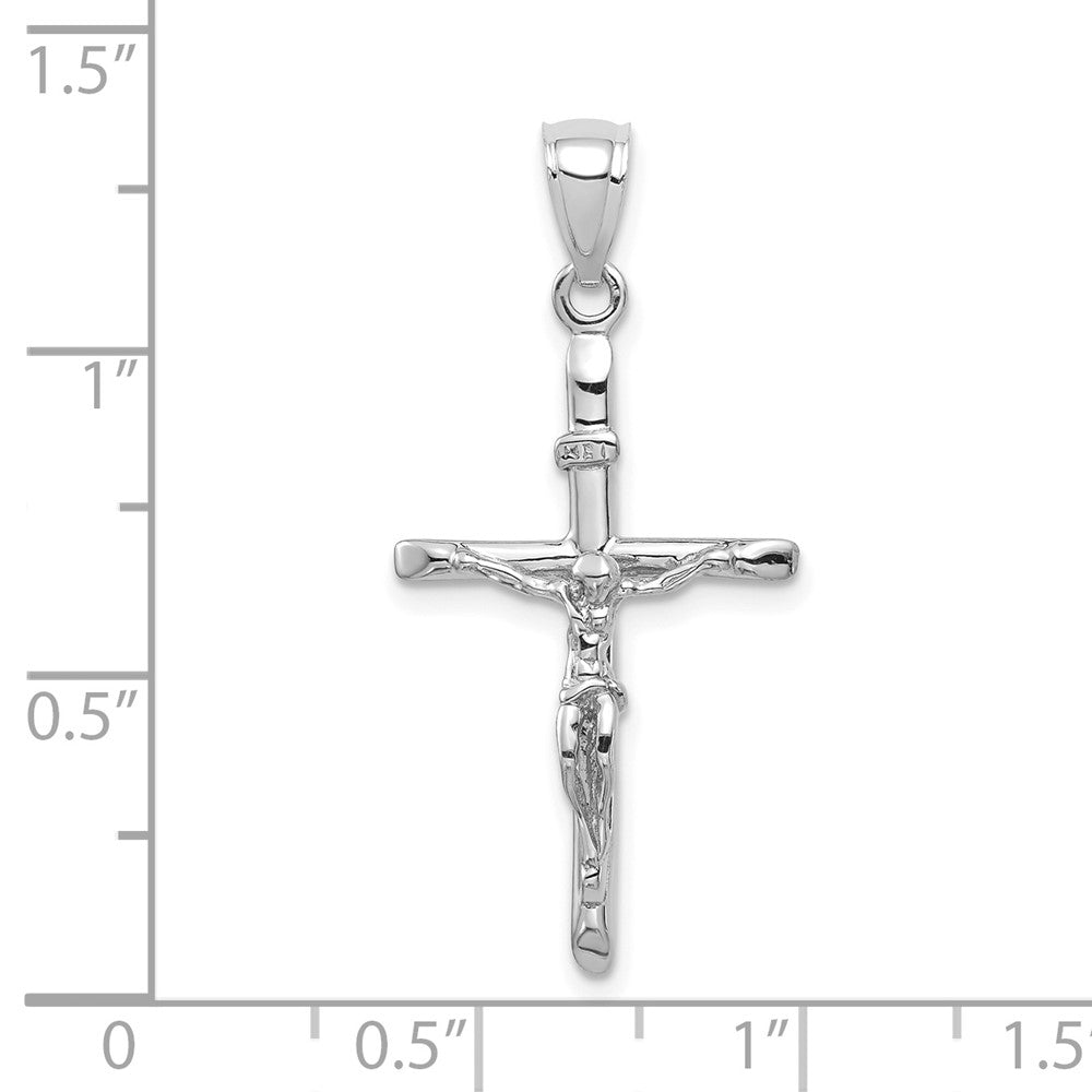 FJC Finejewelers 10 kt White Gold Themed INRI Crucifix Charm 34 mm x 14.5 mm