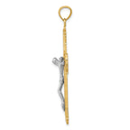 FJC Finejewelers 10 kt Two Tone Gold Two-tone Crucifix Charm 50 x 28 mm