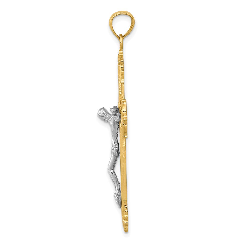 FJC Finejewelers 10 kt Two Tone Gold Two-tone Crucifix Charm 50 x 28 mm