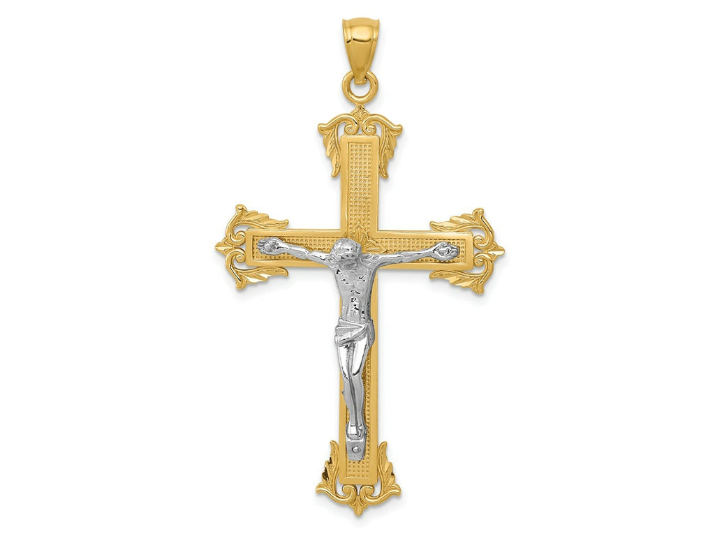 FJC Finejewelers 10 kt Two Tone Gold Two-tone Crucifix Charm 50 x 28 mm